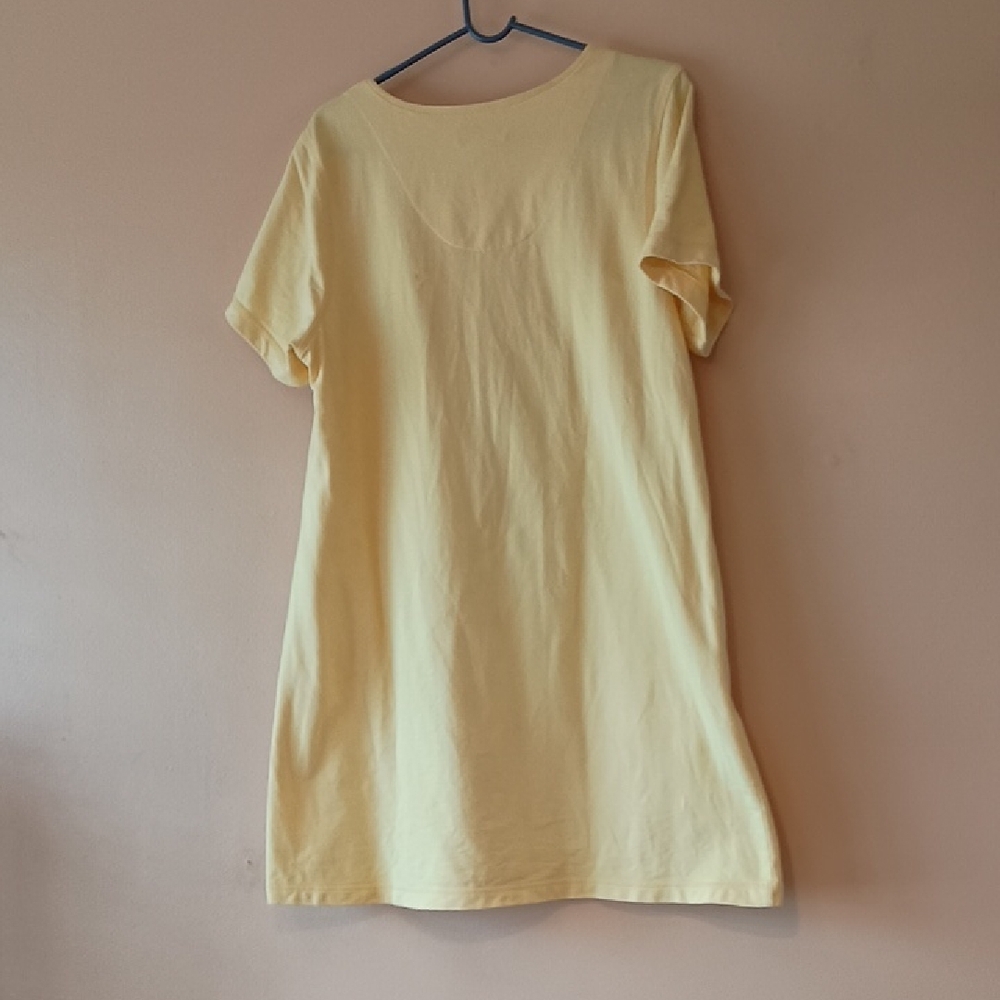 delicates Pale Yellow Mini Pocket Dress, Sz M - Picture 4 of 8